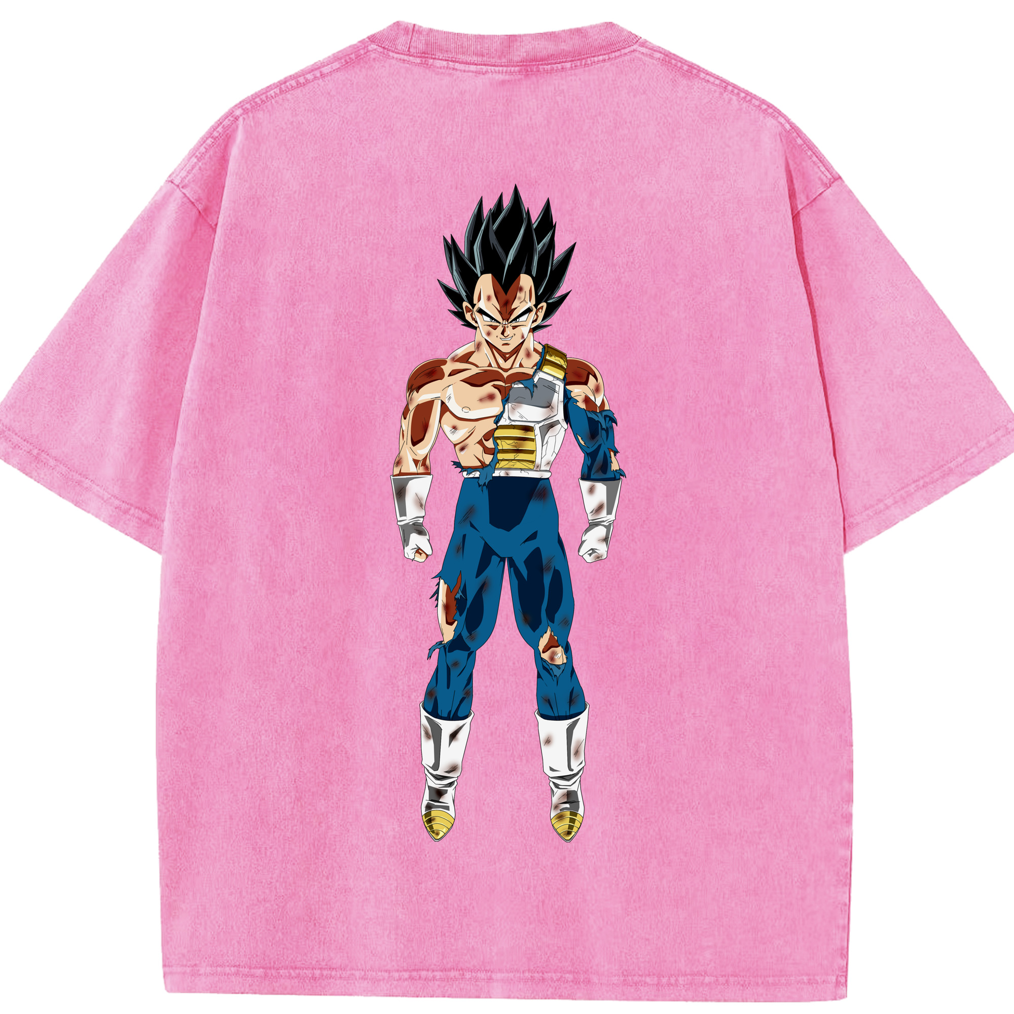 （画像用） ドラゴンボール ベジータ四世（Bejīta Yonsei）DRAGON BALL Vegeta IV 綿100% ヴィンテージ風 半袖Tシャツ（背面プリント）